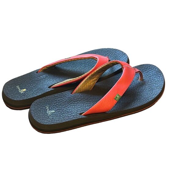 Sanuk Red and Black Women's Sandals - Picture 6 of 7